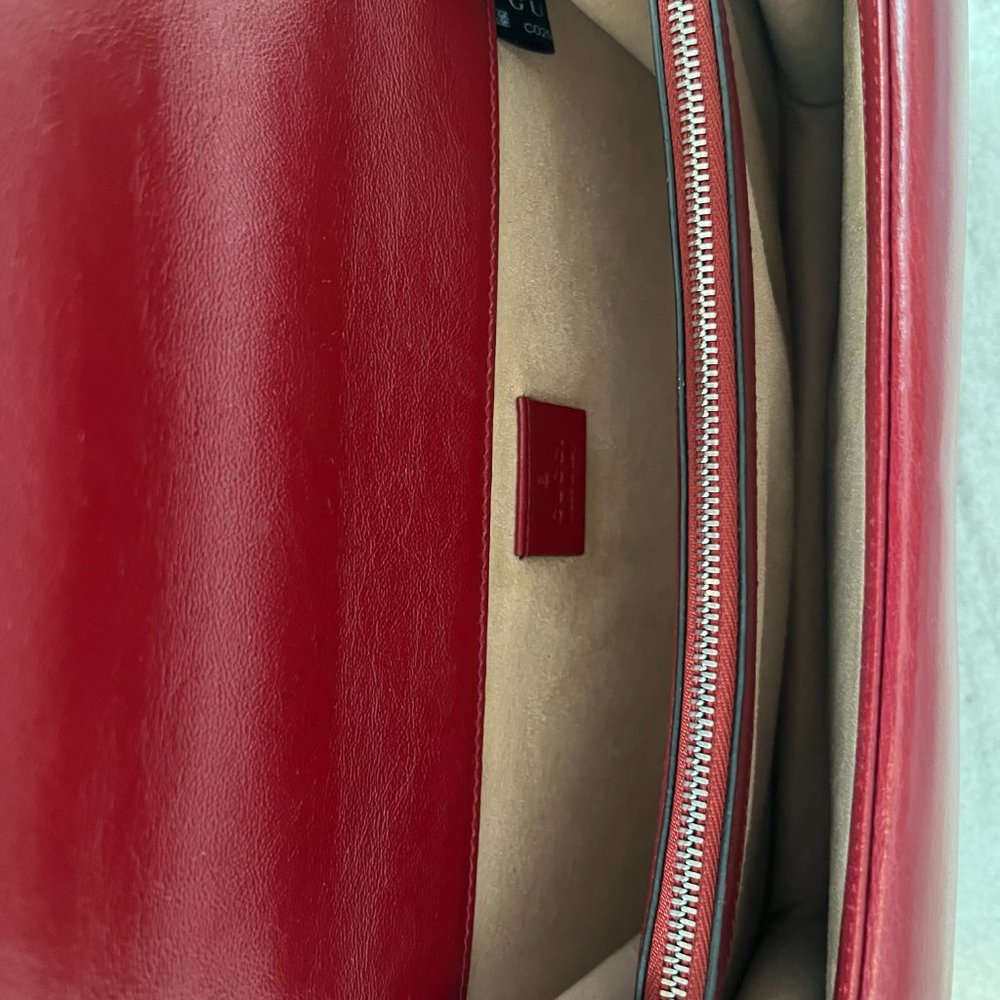 GUCCI Dionysus GG Black White Tweed Red Leather Bag Purse Limited Edition 11 x 7 - Picture 11 of 16